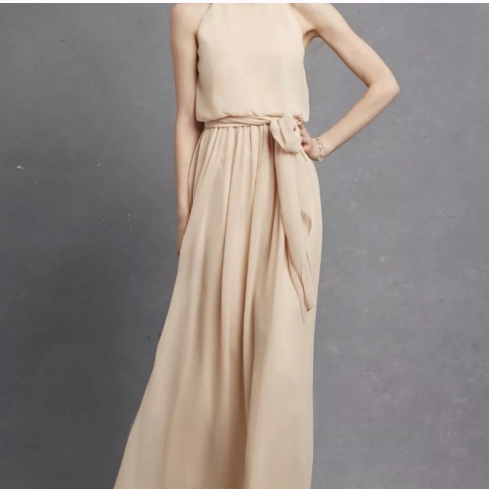 Bhldn Donna Morgan Alana pale blush dress